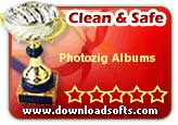 Photozig Albums 1.0: 100% Clean and Safe to install award from DownloadSofts.com